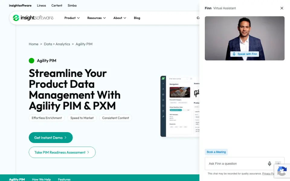 Agility PIM's own site