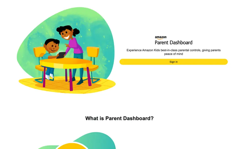 Amazon Kids Parent Dashboard's own site