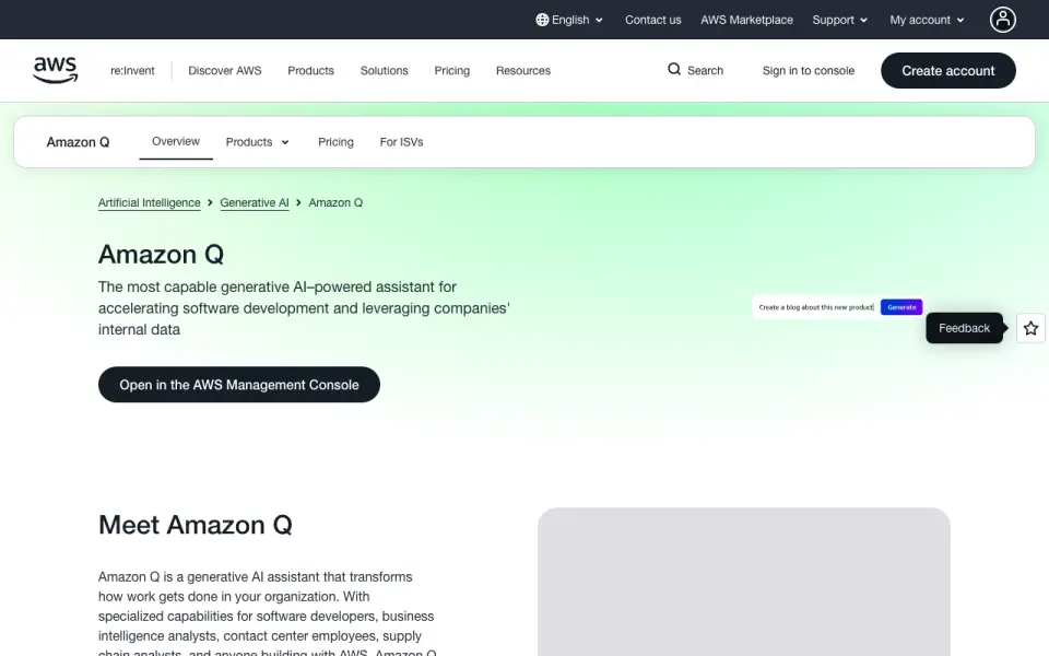 Amazon Q's own site