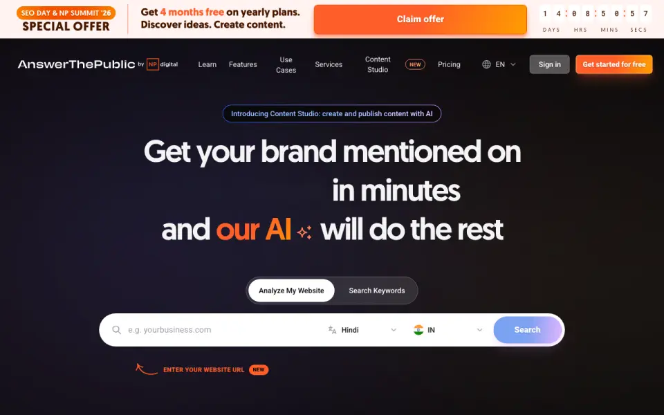 AnswerThePublic's own site
