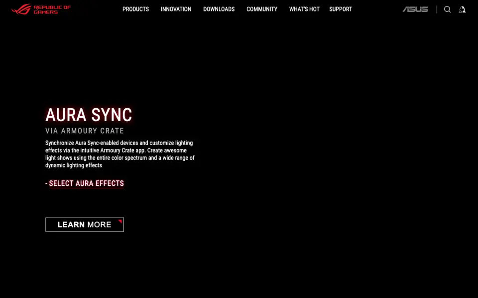 ASUS Armoury Crate's own site