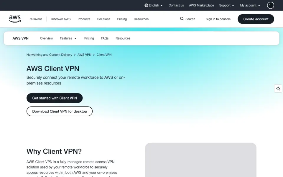 AWS Client VPN's own site