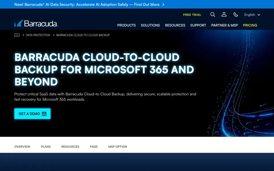 Barracuda Cloud-to-Cloud Backup's own site