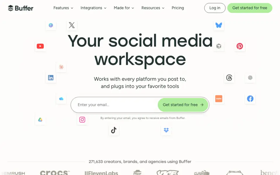 Buffer's own site