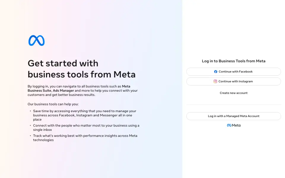 Meta Business Suite's own site