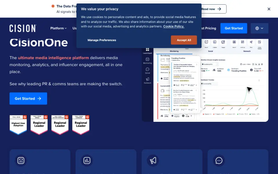 Cision's own site