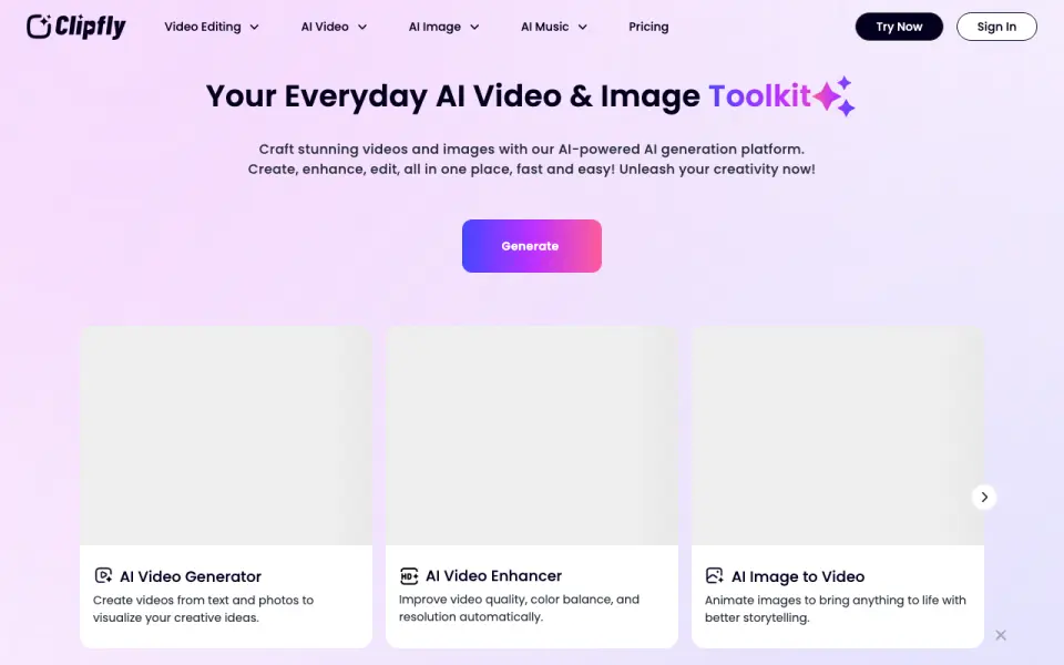 Clipfly's own site