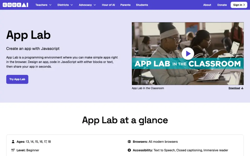 CodeAI (formerly Code.org)'s own site