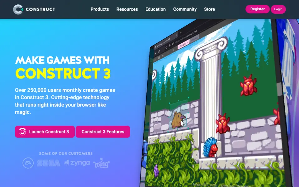 Construct 3's own site