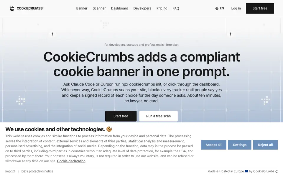 CookieCrumbs's own site