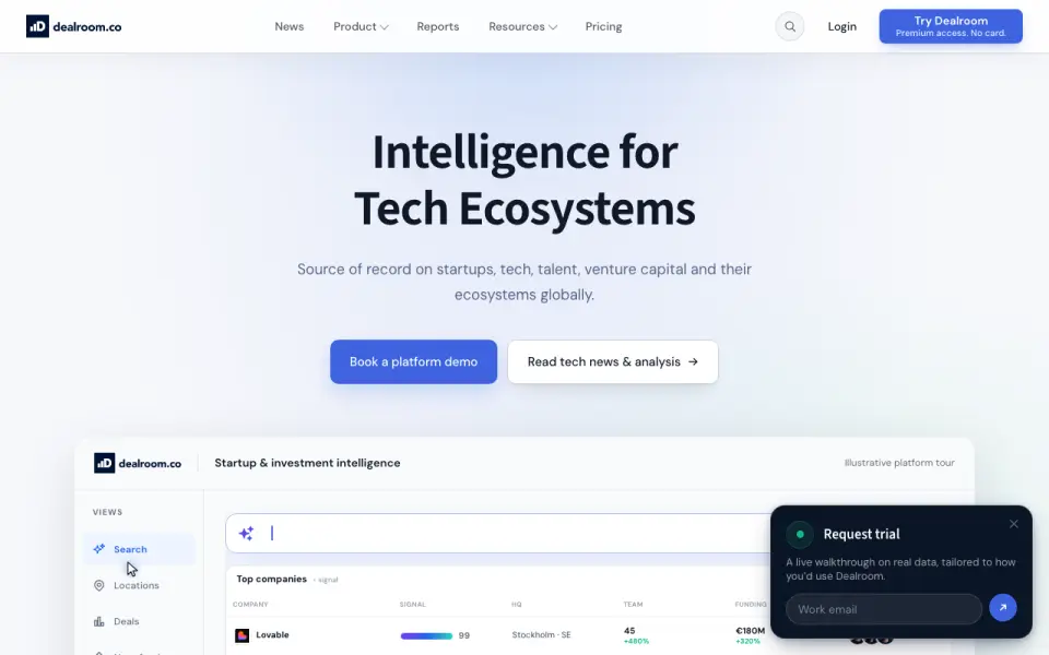 Dealroom's own site