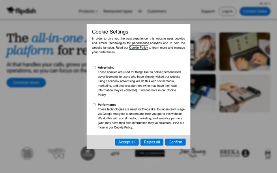 Flipdish's own site