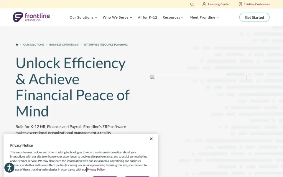 Frontline ERP's own site