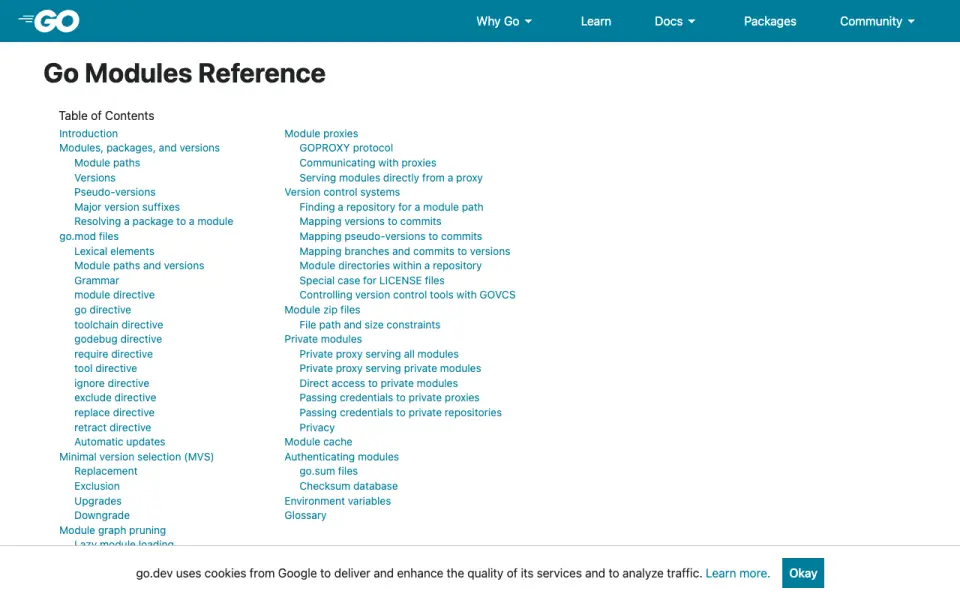 Go testing's own site