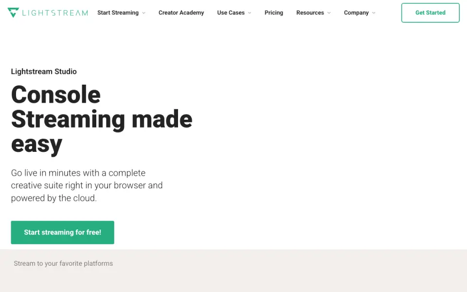 Lightstream's own site