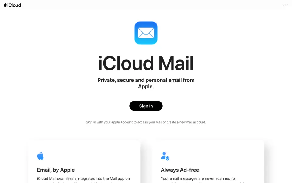 iCloud Mail's own site