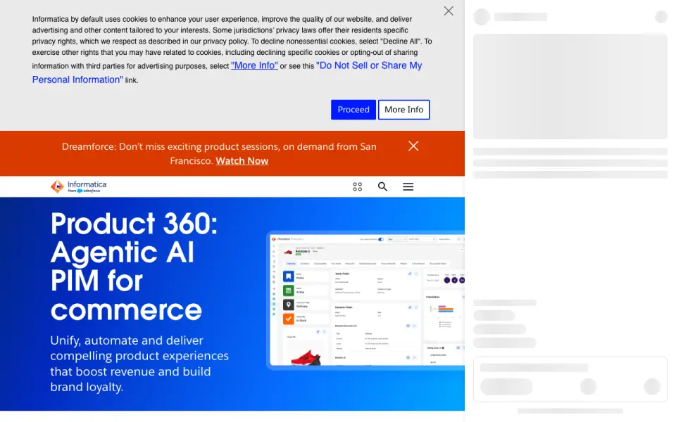 Informatica Product 360's own site