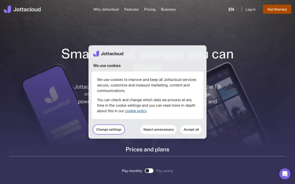 Jottacloud's own site