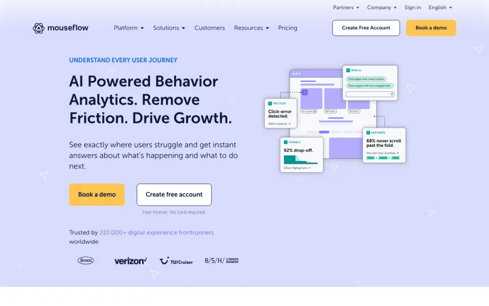 Mouseflow's own site