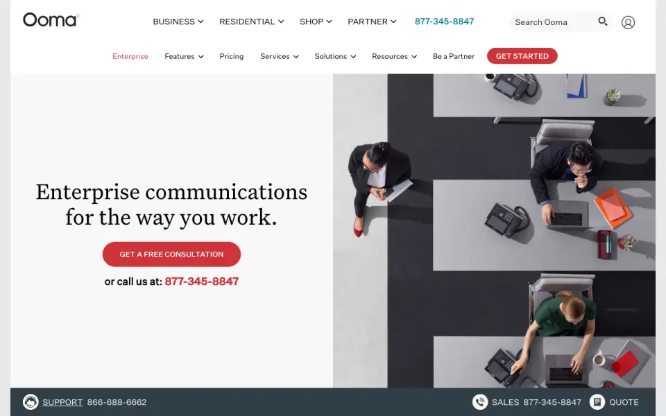 Ooma Office's own site