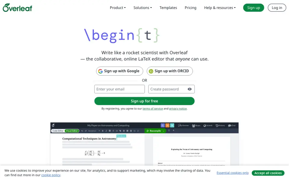 Overleaf's own site