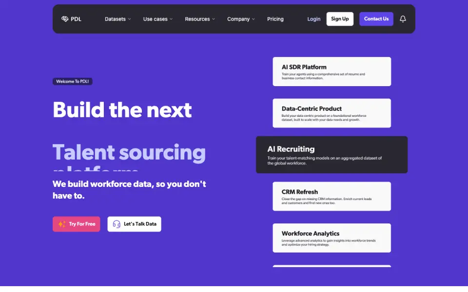 People Data Labs's own site