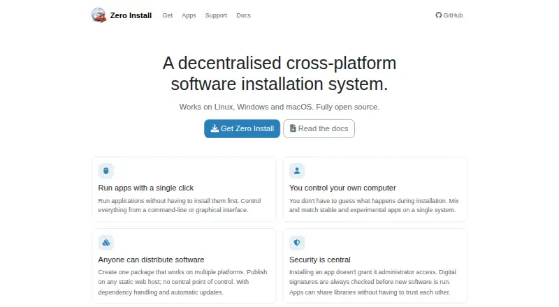 Zero Install's own site