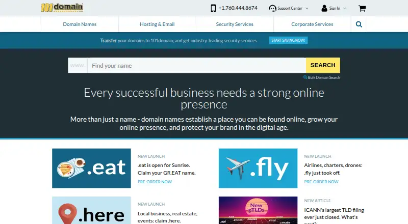 101domain's own site