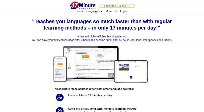 17 Minute Languages's own site