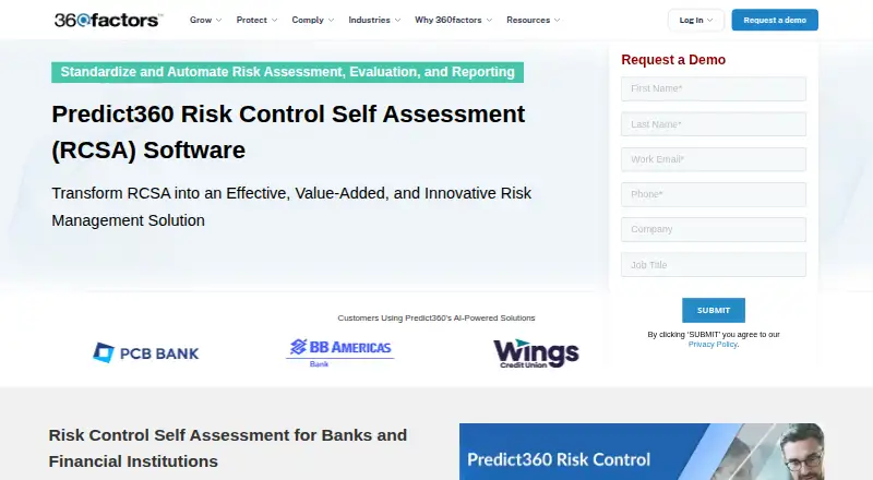 Predict360 Risk Control Self Assessment's own site
