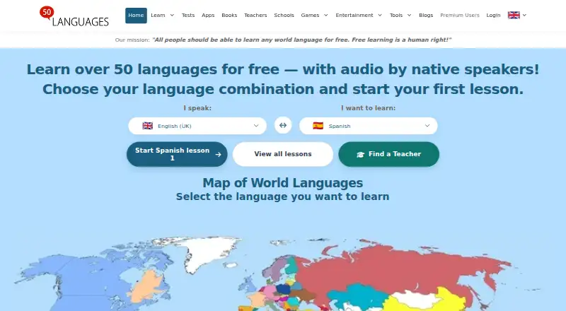 50LANGUAGES's own site