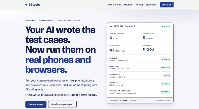 99tests's own site