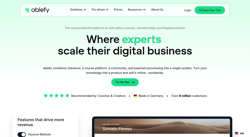 ablefy's own site
