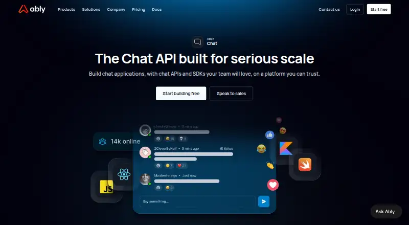 Ably Chat's own site