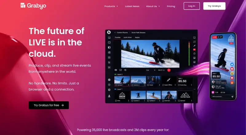 The Grabyo homepage