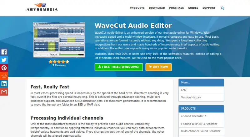 WaveCut Audio Editor's own site
