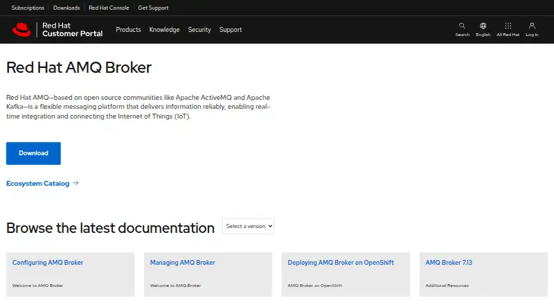 Red Hat AMQ Broker's own site
