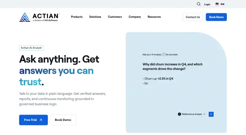 Actian AI Analyst's own site