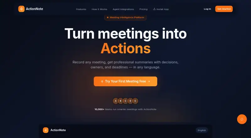 ActionNote's own site