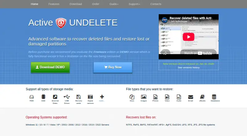 Active@ UNDELETE's own site