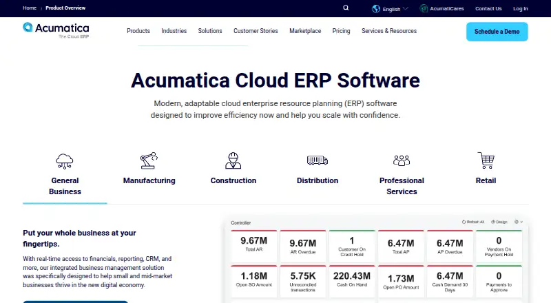 Acumatica Cloud ERP's own site