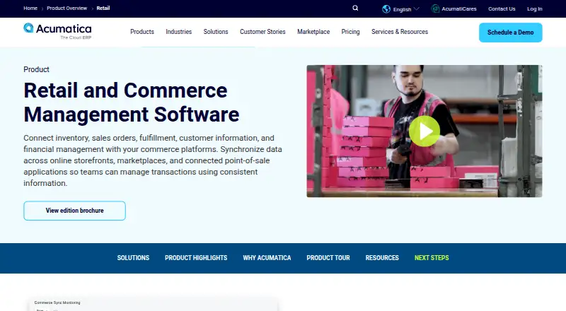 Acumatica Retail Management's own site