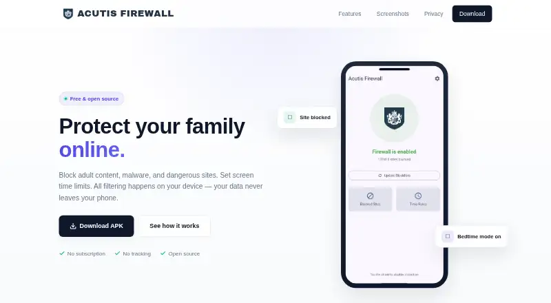 Acutis Firewall's own site
