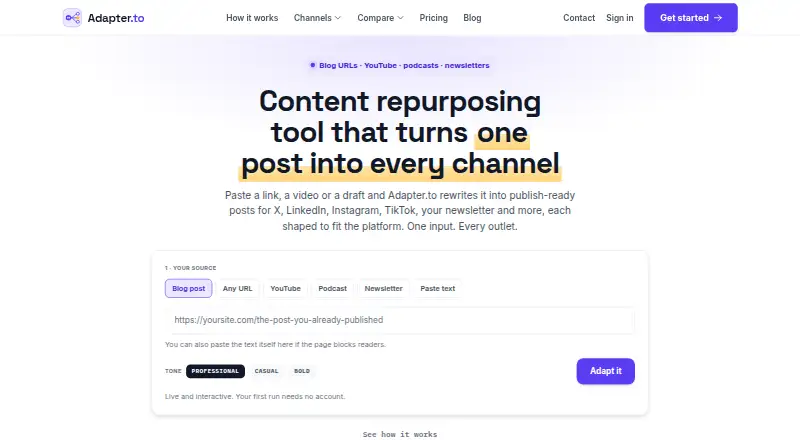 Adapter.to's own site