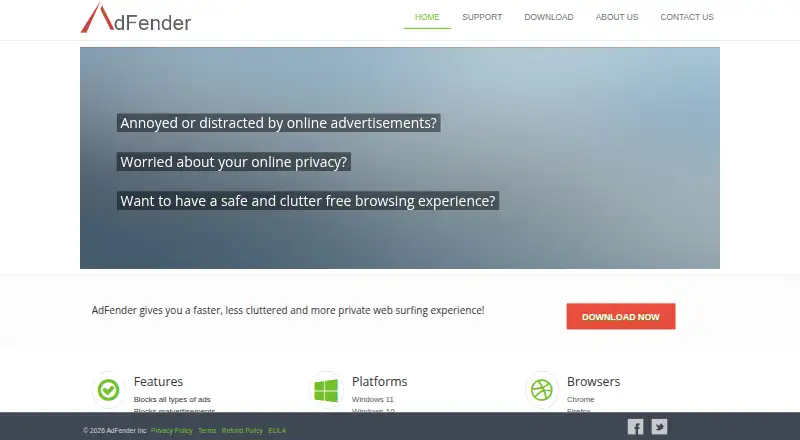 AdFender's own site