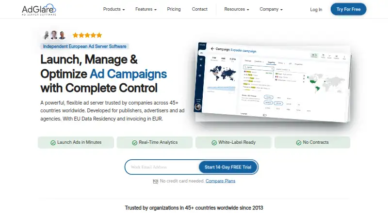 AdGlare's own site