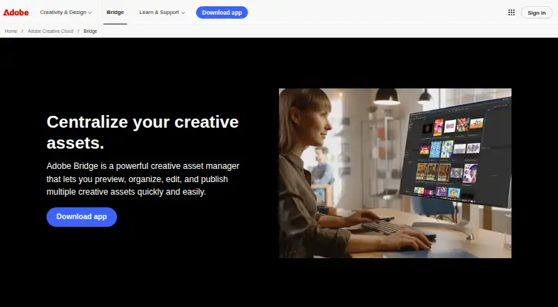 Adobe Bridge's own site