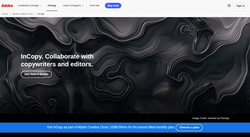 Adobe InCopy's own site