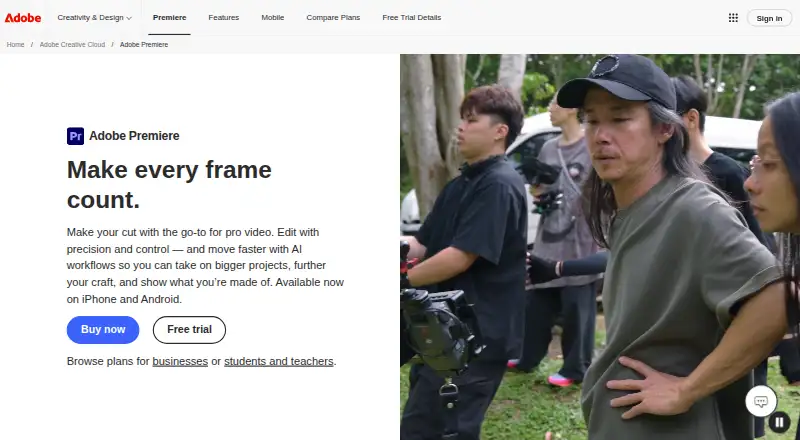 Adobe Premiere's own site