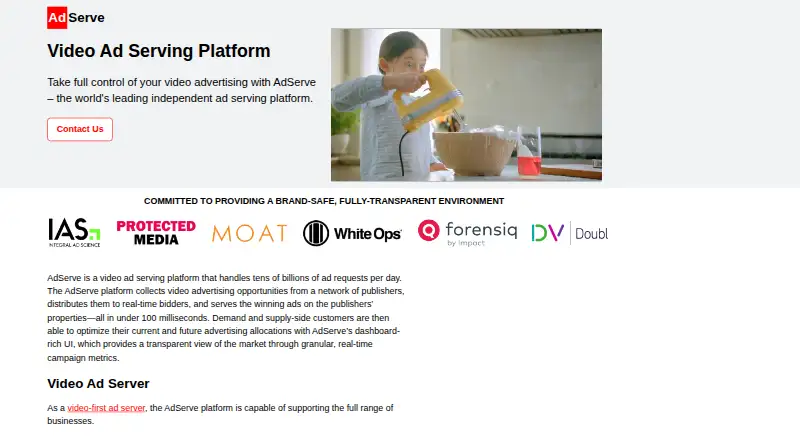 AdServe's own site